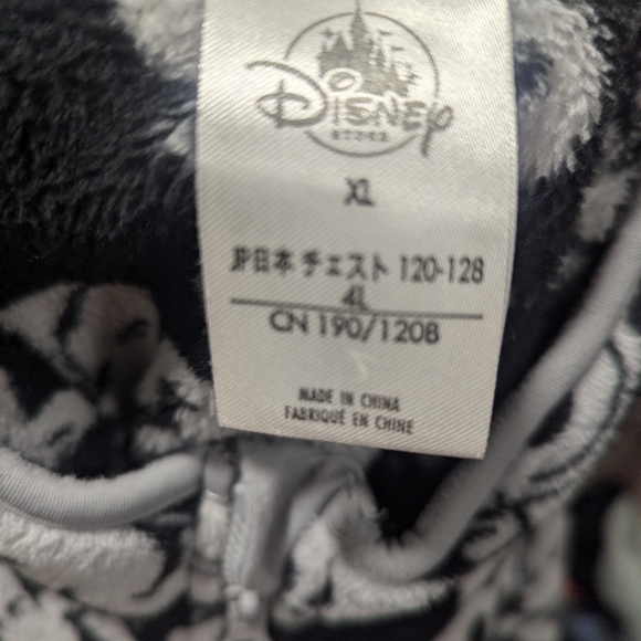 Disney Mickey Mouse Fleece Black Gray Soft Full Zip Womens Long Sleeves Sz XL - Picture 3 of 3